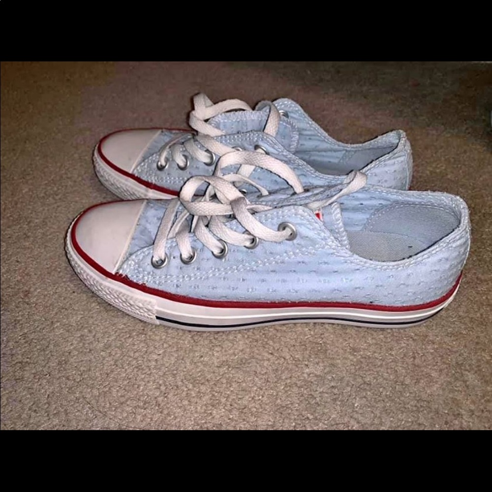 Quirky Size 7 Baby blue Converse Shoes